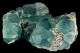 Blue-Green Fluorite on Quartz Crystals - China #125317-1